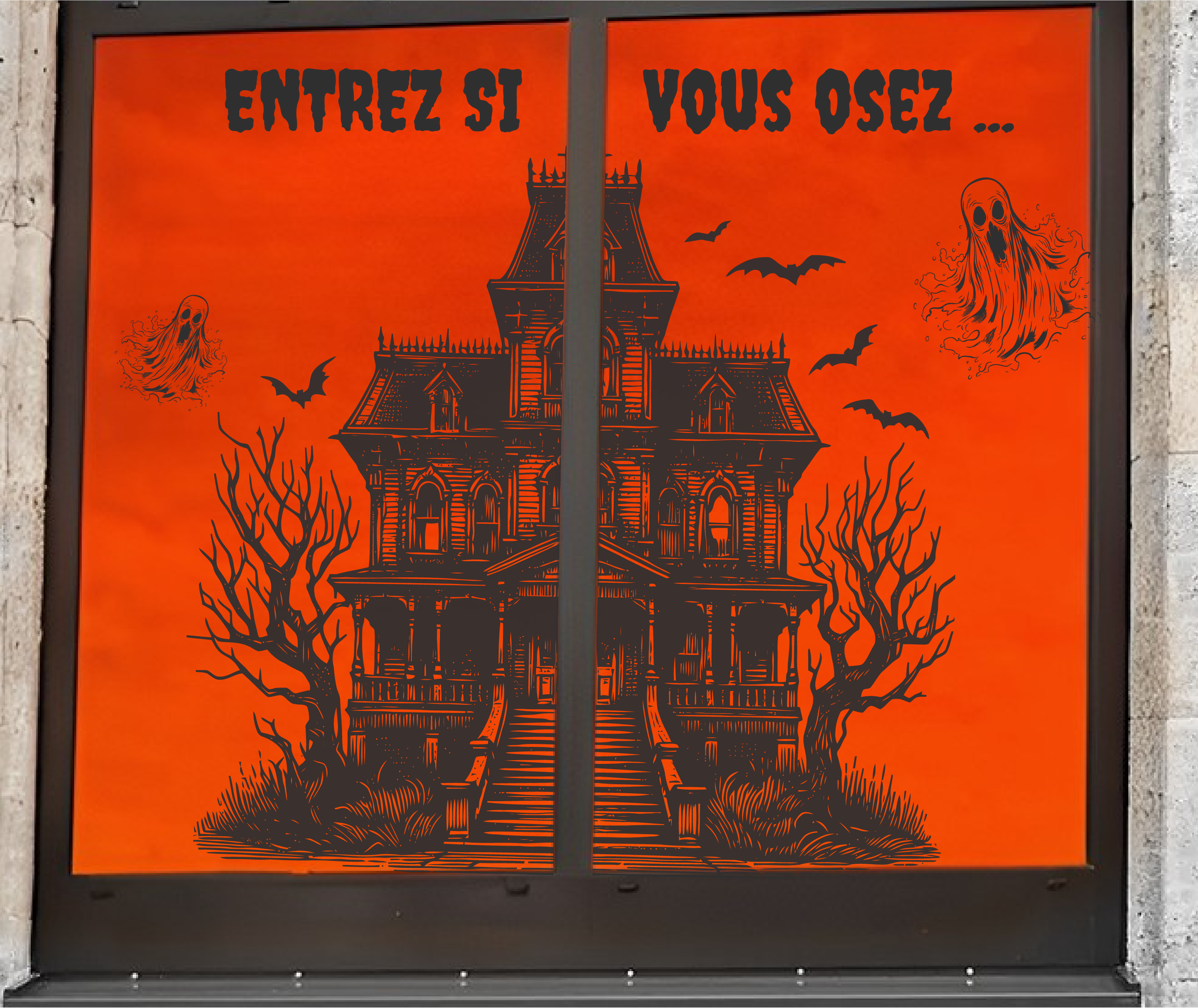 Film vitrine Halloween micro perforé