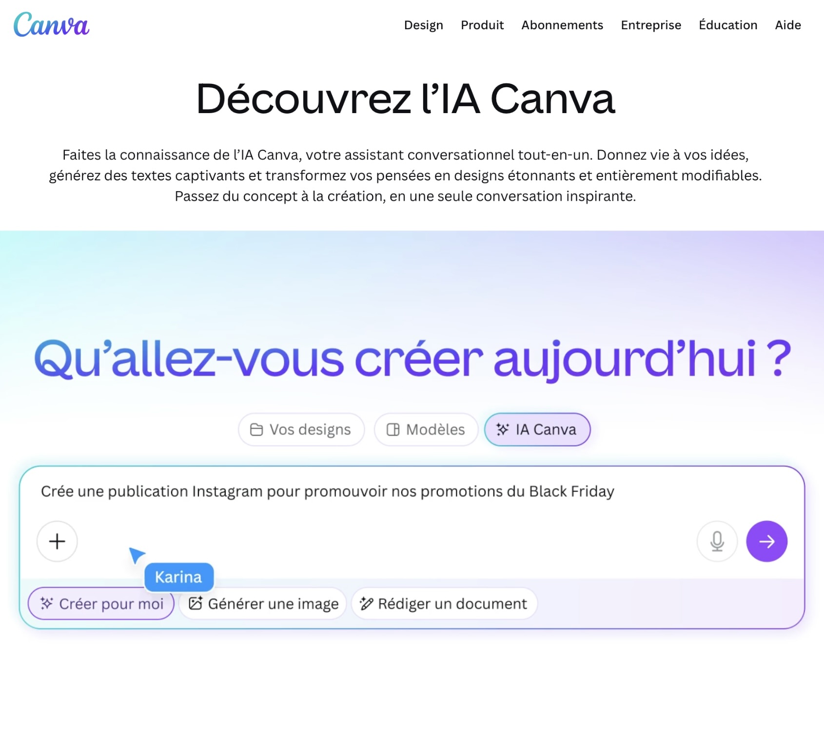 IA Canva : Générer une Image